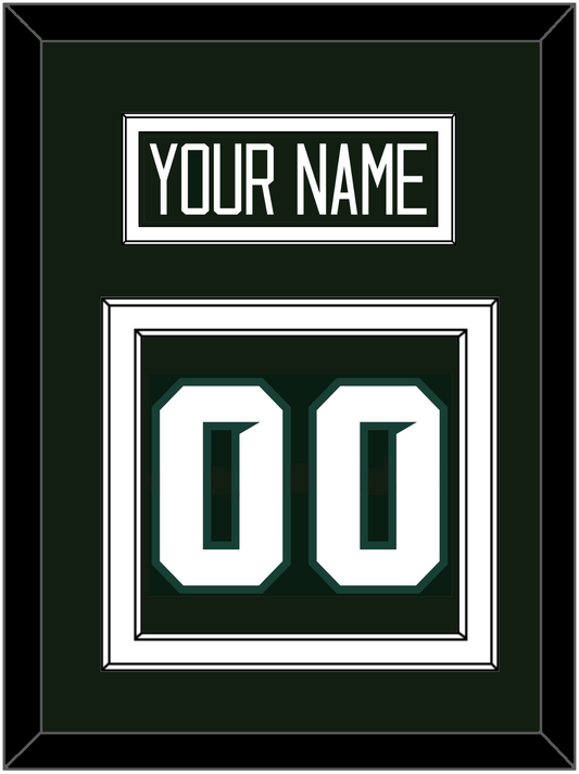 Michigan State Hockey Nameplate & Number (Back) - Road Green - Signature Tier 1
