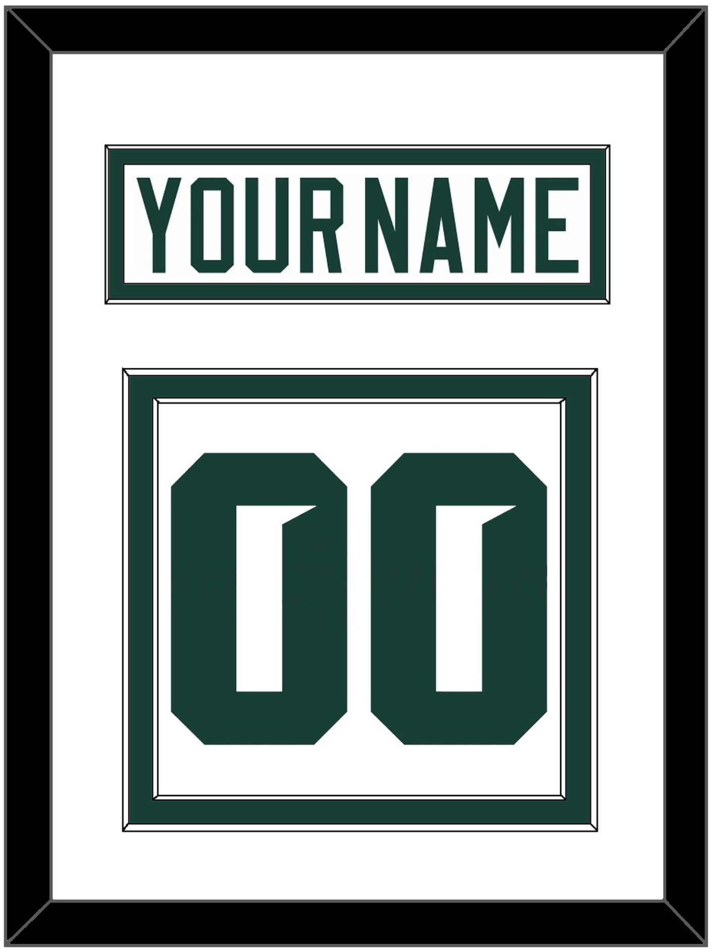 Michigan State Hockey Nameplate & Number (Back) - Home White (2017-2019) - Signature Tier 1