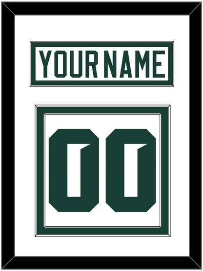 Michigan State Hockey Nameplate & Number (Back) - Home White (2017-2019) - Signature Tier 1