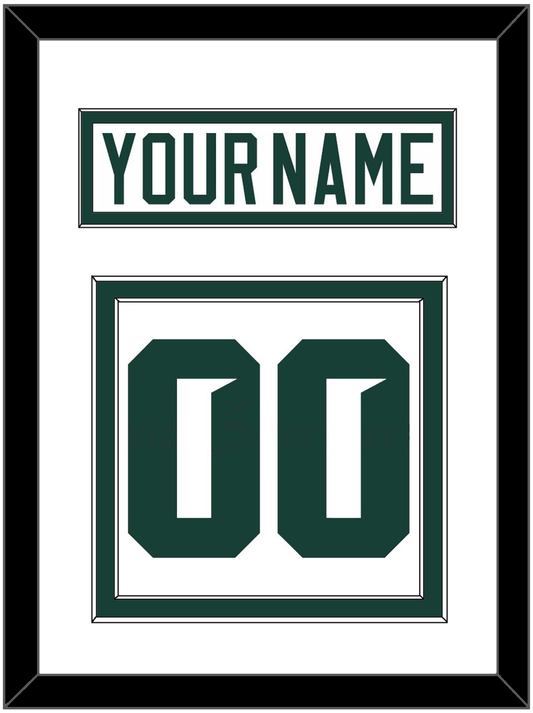 Michigan State Hockey Nameplate & Number (Back) - Home White (2017-2019) - Signature Tier 1