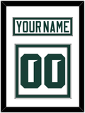 Michigan State Hockey Nameplate & Number (Back) - Home White (2017-2019) - Double Mat 1