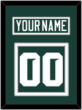 Michigan State Hockey Nameplate & Number (Back) - Road Green (2017-2019) - Double Mat 1
