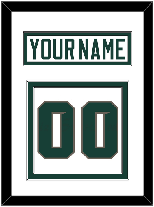 Michigan State Hockey Nameplate & Number (Back) - Home White (2006-2007) - Signature Tier 1