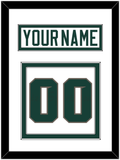 Michigan State Hockey Nameplate & Number (Back) - Home White (2006-2007) - Double Mat 1