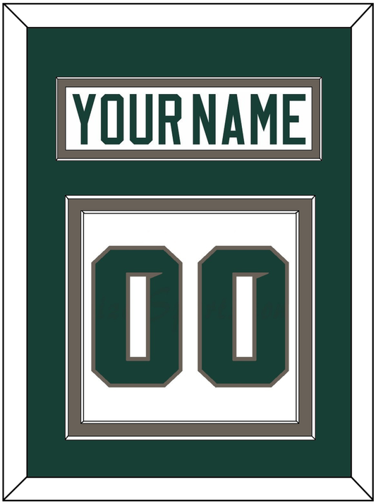 Michigan State Hockey Nameplate & Number (Back) - Home White (2006-2007) - Signature Tier 2