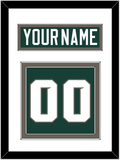 Michigan State Hockey Nameplate & Number (Back) - Road Green (2006-2007) - Double Mat 1