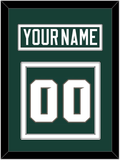 Michigan State Hockey Nameplate & Number (Back) - Road Green (2006-2007) - Double Mat 3
