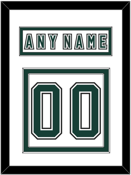 Michigan State Hockey Nameplate & Number (Back) - Alternate Home White (2006-2007) - Signature Tier 1