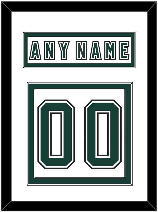 Michigan State Hockey Nameplate & Number (Back) - Alternate Home White (2006-2007) - Signature Tier 1
