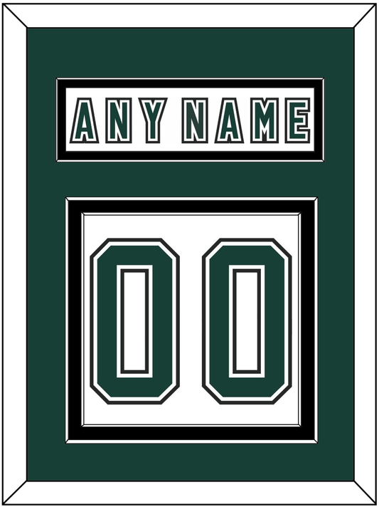 Michigan State Hockey Nameplate & Number (Back) - Alternate Home White (2006-2007) - Signature Tier 2