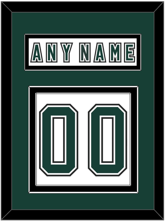 Michigan State Hockey Nameplate & Number (Back) - Alternate Home White (2006-2007) - Signature Tier 2