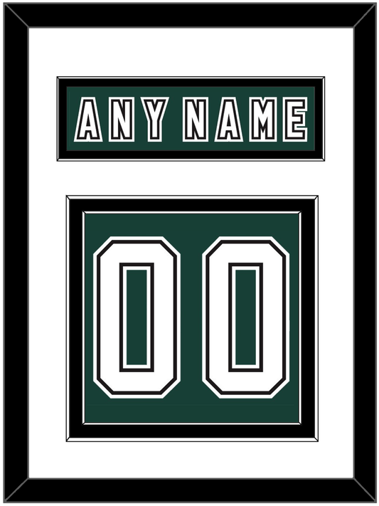 Michigan State Hockey Nameplate & Number (Back) - Alternate Road Green (2006-2007) - Signature Tier 1