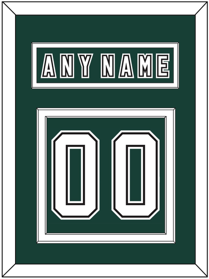 Michigan State Hockey Nameplate & Number (Back) - Alternate Road Green (2006-2007) - Signature Tier 2