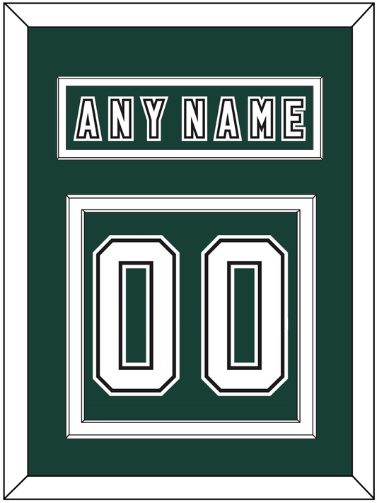 Michigan State Hockey Nameplate & Number (Back) - Alternate Road Green (2006-2007) - Signature Tier 2