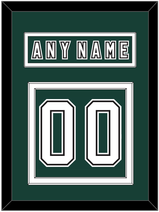 Michigan State Hockey Nameplate & Number (Back) - Alternate Road Green (2006-2007) - Signature Tier 2