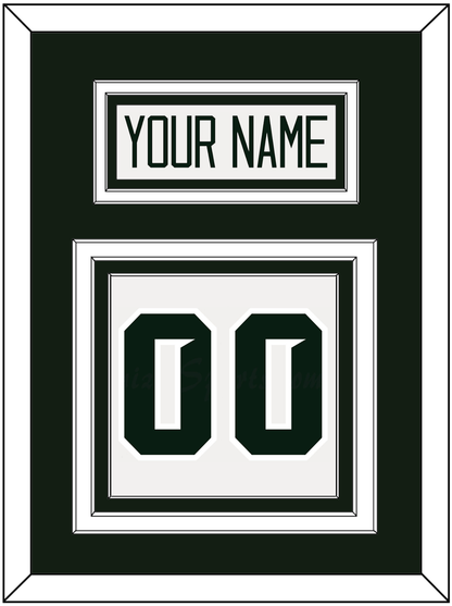 Michigan State Hockey Nameplate & Number (Back) - Home White - Premier Tier 1