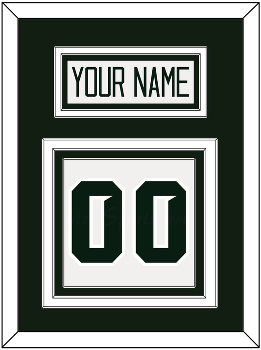 Michigan State Hockey Nameplate & Number (Back) - Home White - Premier Tier 1