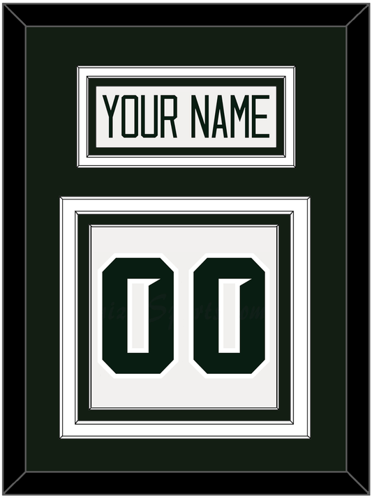 Michigan State Hockey Nameplate & Number (Back) - Home White - Premier Tier 1