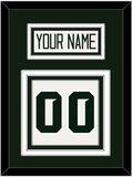 Michigan State Hockey Nameplate & Number (Back) - Home White - Triple Mat 1