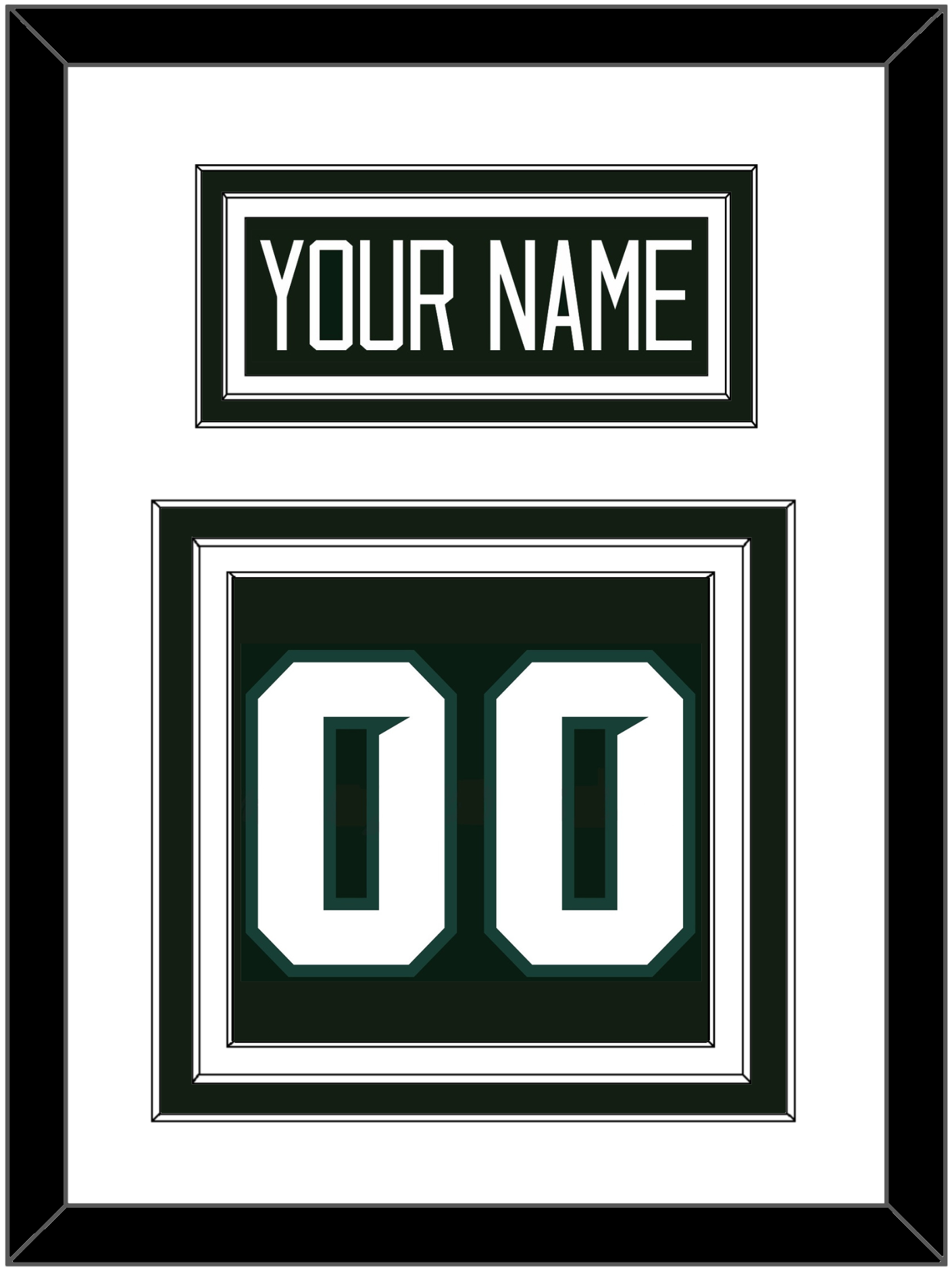 Michigan State Hockey Nameplate & Number (Back) - Road Green - Premier Tier 1