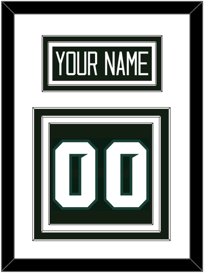 Michigan State Hockey Nameplate & Number (Back) - Road Green - Premier Tier 1