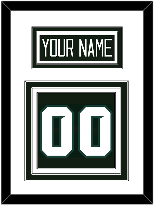 Michigan State Hockey Nameplate & Number (Back) - Road Green - Premier Tier 1