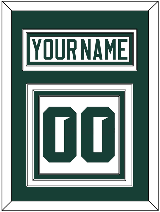 Michigan State Hockey Nameplate & Number (Back) - Home White (2017-2019) - Premier Tier 1