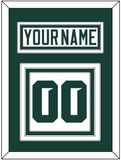Michigan State Hockey Nameplate & Number (Back) - Home White (2017-2019) - Triple Mat 1
