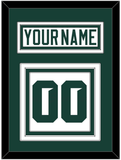 Michigan State Hockey Nameplate & Number (Back) - Home White (2017-2019) - Triple Mat 1
