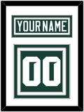 Michigan State Hockey Nameplate & Number (Back) - Road Green (2017-2019) - Triple Mat 1