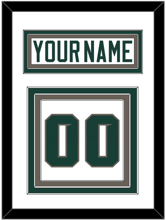 Michigan State Hockey Nameplate & Number (Back) - Home White (2006-2007) - Premier Tier 1
