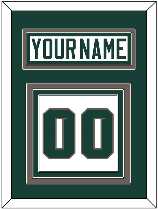 Michigan State Hockey Nameplate & Number (Back) - Home White (2006-2007) - Premier Tier 2