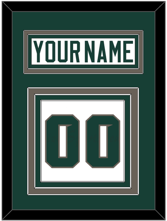 Michigan State Hockey Nameplate & Number (Back) - Home White (2006-2007) - Premier Tier 2