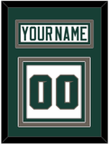 Michigan State Hockey Nameplate & Number (Back) - Home White (2006-2007) - Triple Mat 2