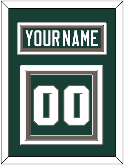 Michigan State Hockey Nameplate & Number (Back) - Road Green (2006-2007) - Premier Tier 2