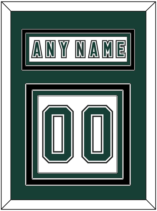 Michigan State Hockey Nameplate & Number (Back) - Alternate Home White (2006-2007) - Premier Tier 2