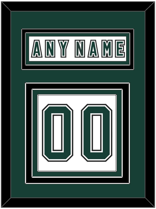 Michigan State Hockey Nameplate & Number (Back) - Alternate Home White (2006-2007) - Premier Tier 2