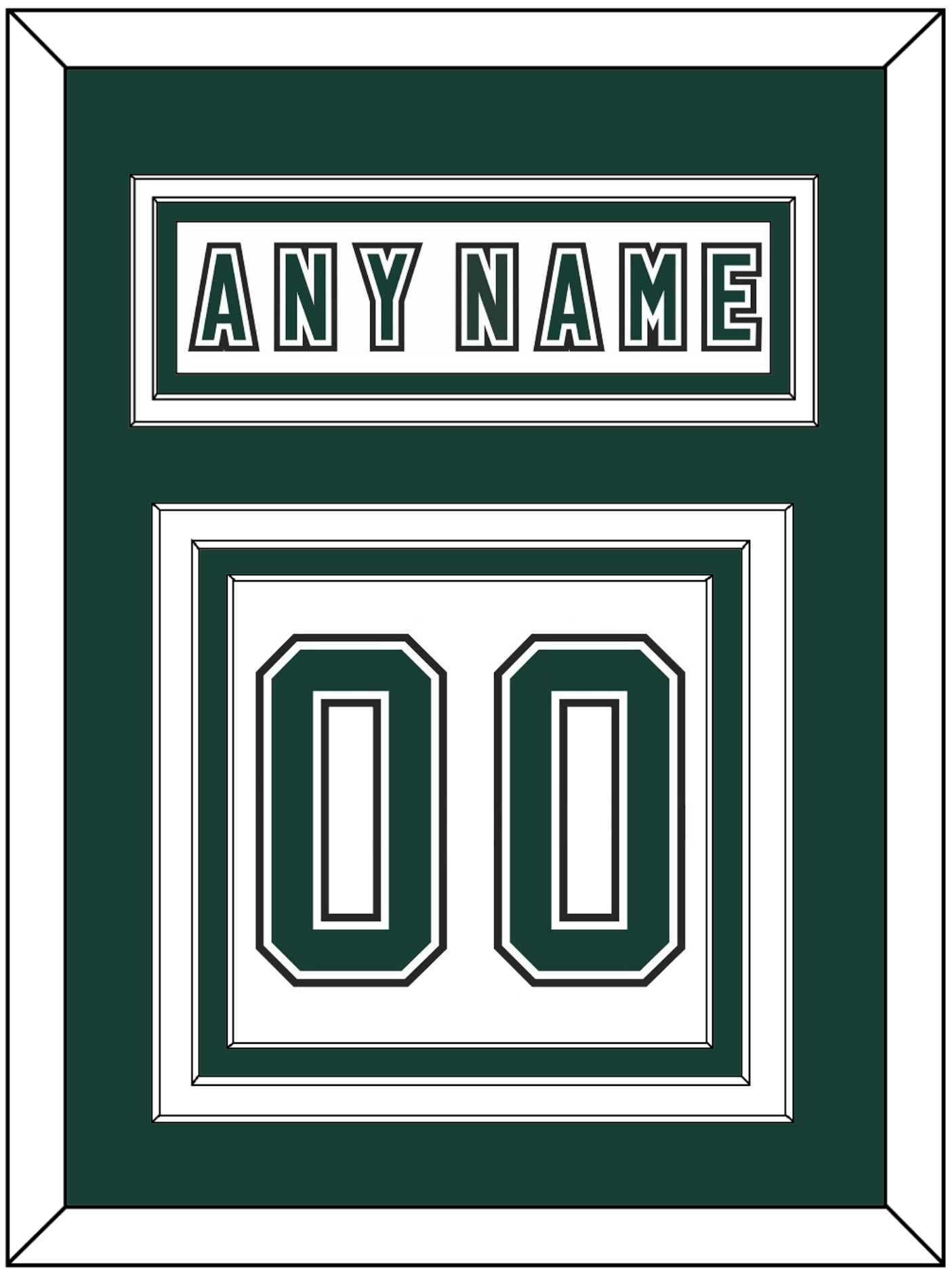 Michigan State Hockey Nameplate & Number (Back) - Alternate Home White (2006-2007) - Premier Tier 3