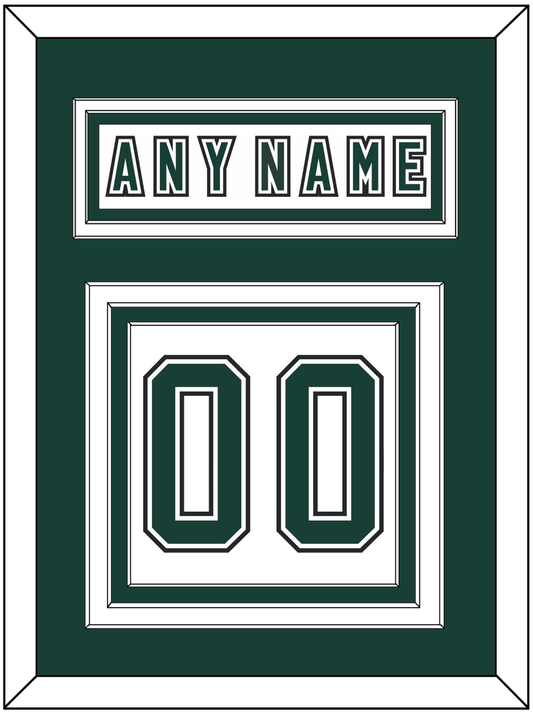 Michigan State Hockey Nameplate & Number (Back) - Alternate Home White (2006-2007) - Premier Tier 3