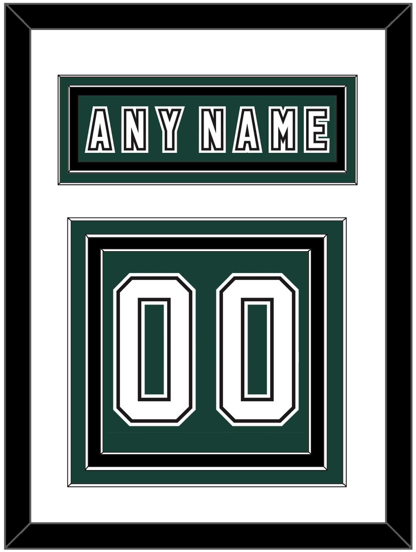 Michigan State Hockey Nameplate & Number (Back) - Alternate Road Green (2006-2007) - Premier Tier 1