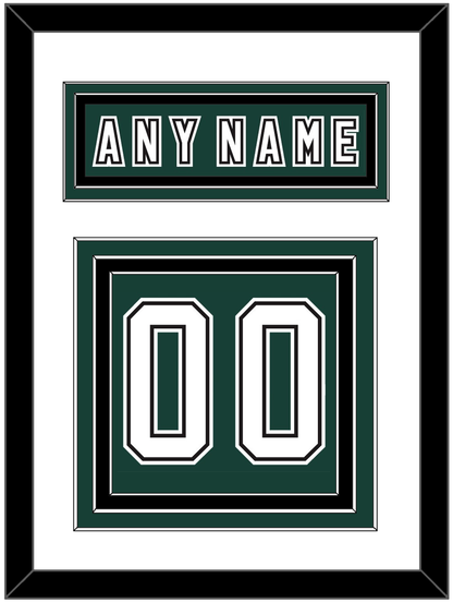 Michigan State Hockey Nameplate & Number (Back) - Alternate Road Green (2006-2007) - Premier Tier 1