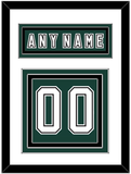 Michigan State Hockey Nameplate & Number (Back) - Alternate Road Green (2006-2007) - Triple Mat 1
