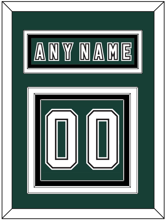 Michigan State Hockey Nameplate & Number (Back) - Alternate Road Green (2006-2007) - Premier Tier 2