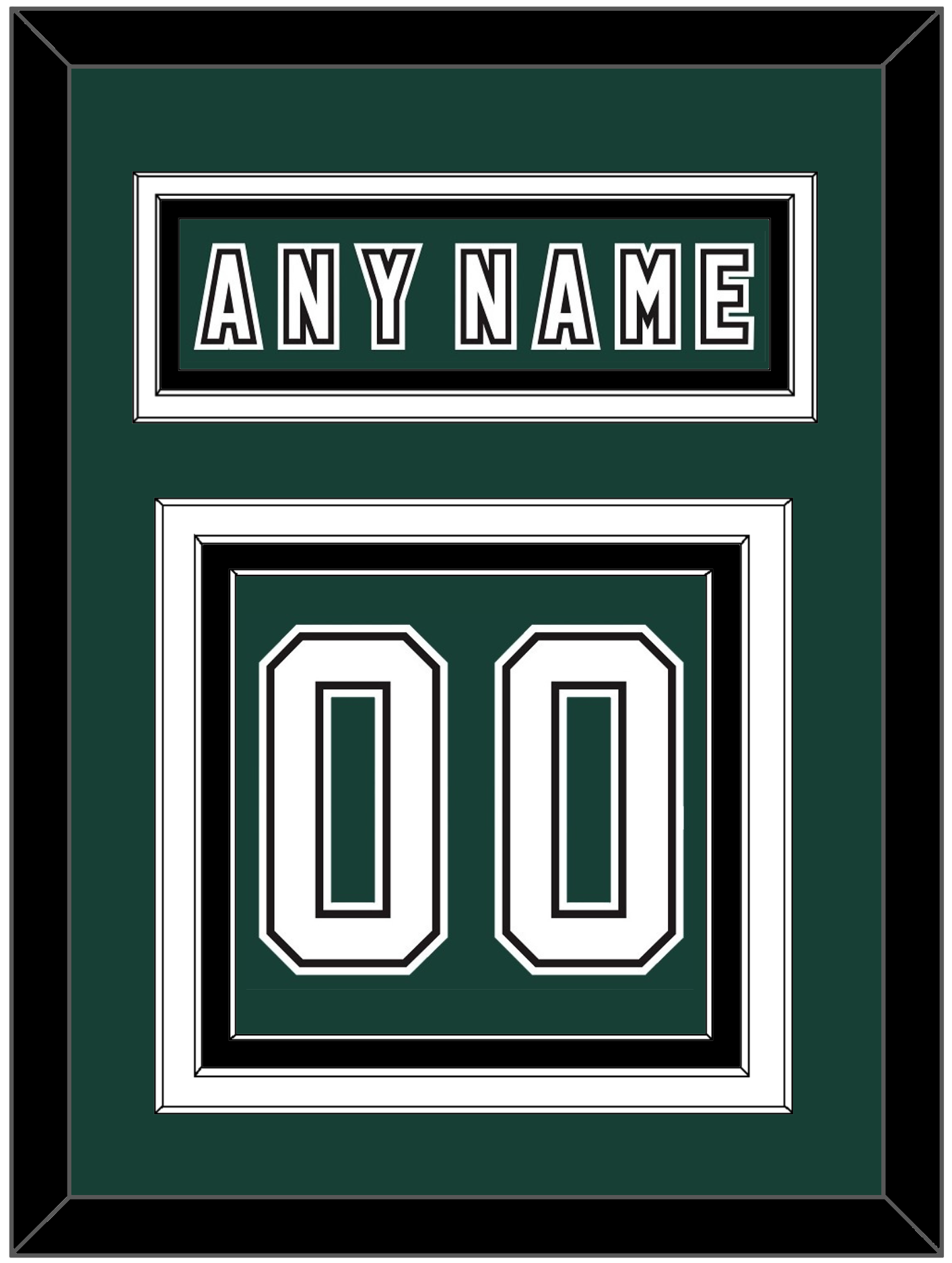 Michigan State Hockey Nameplate & Number (Back) - Alternate Road Green (2006-2007) - Premier Tier 2