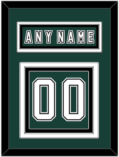 Michigan State Hockey Nameplate & Number (Back) - Alternate Road Green (2006-2007) - Premier Tier 2