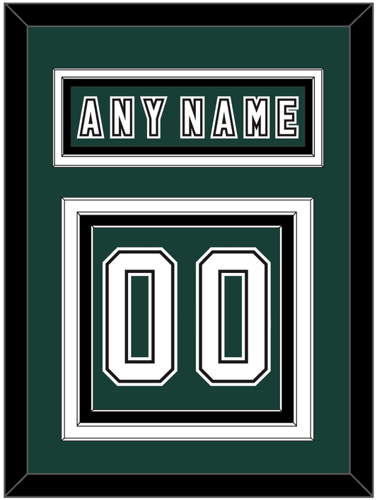 Michigan State Hockey Nameplate & Number (Back) - Alternate Road Green (2006-2007) - Premier Tier 2