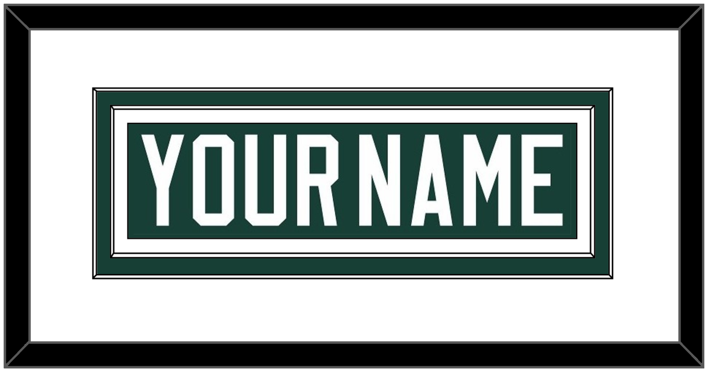 Michigan State Hockey Nameplate - Road Green (2017-2019) - Signature Tier 1