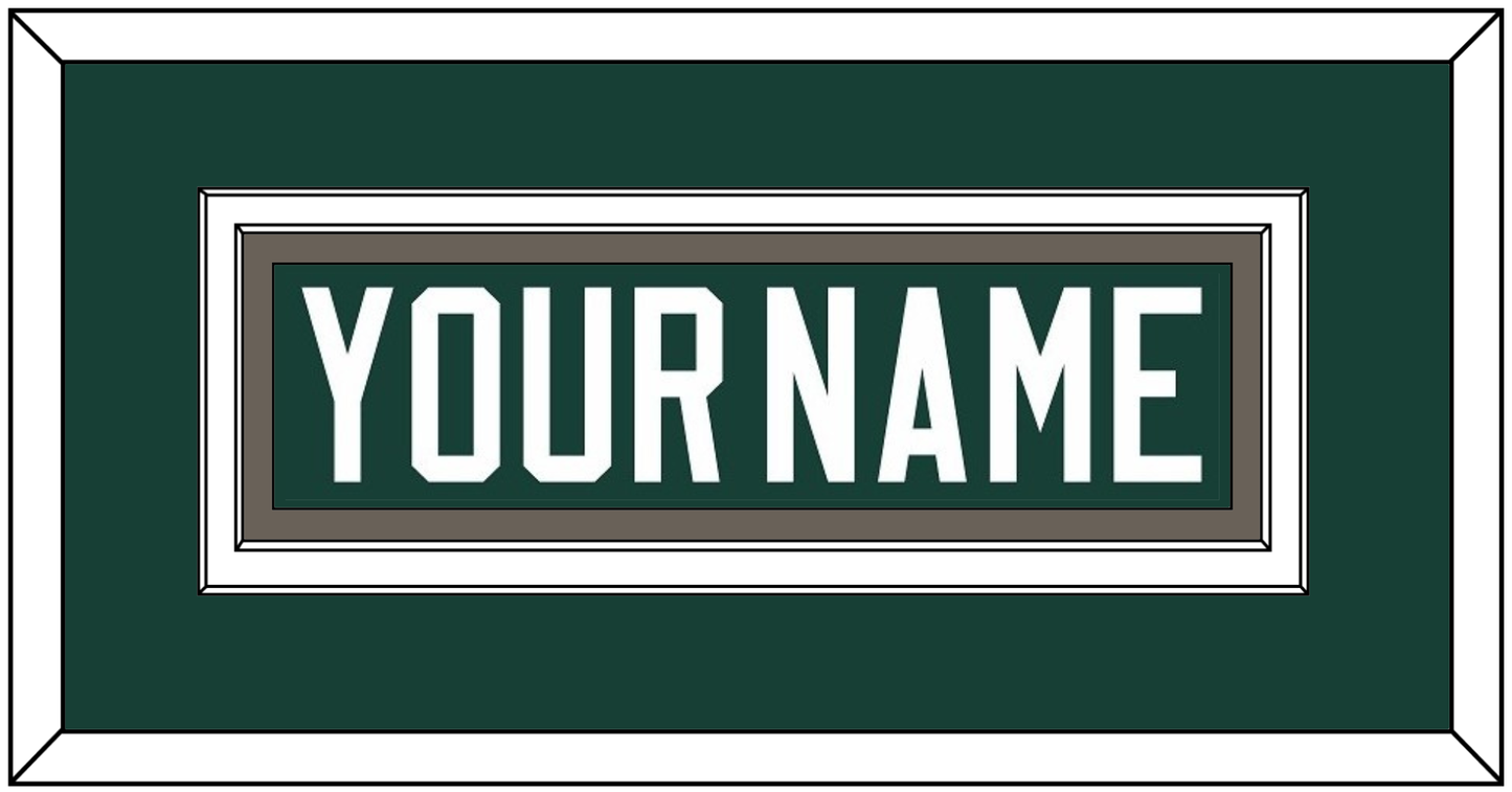 Michigan State Hockey Nameplate - Road Green (2006-2007) - Signature Tier 2