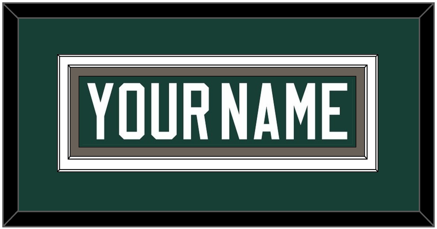 Michigan State Hockey Nameplate - Road Green (2006-2007) - Signature Tier 2