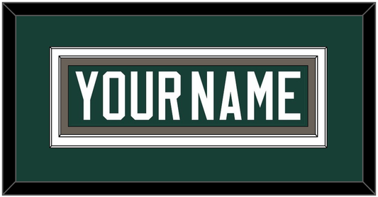 Michigan State Hockey Nameplate - Road Green (2006-2007) - Signature Tier 2